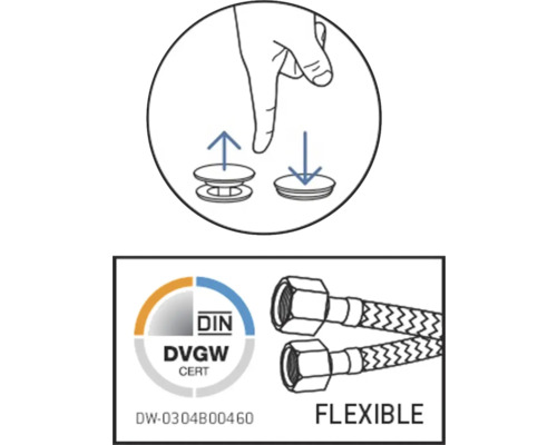 Illustration av installation och DVGWCERT-sigill