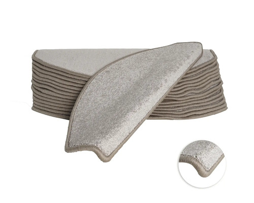 Trappstegsmatta Ultra twist beige 28x65cm 15-pack Trappstegsmattor i textil i en stapel