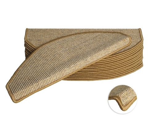 Trappstegsmatta Sisal natur 28x65cm 15-pack Trappmattor av sisal i en stapel