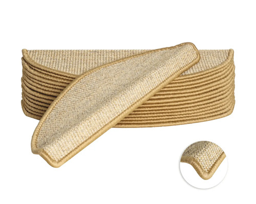 Trappstegsmatta Sisal natur 20x65cm 15-pack Trappstegsmattor av sisal i en stapel