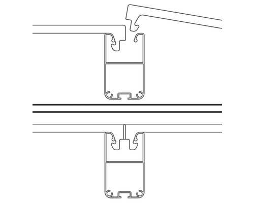 Schematisk ritning av en aluminiumprofil för en underkonstruktion