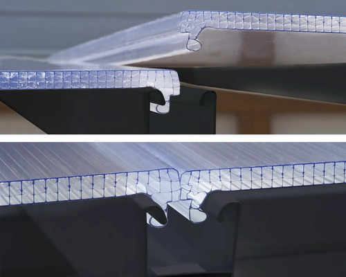 Detaljbild av skarvar på kanalplast.