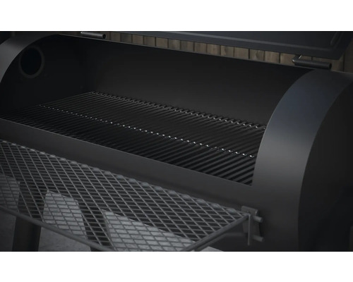 Öppen grill med grillgaller och förvaringsyta