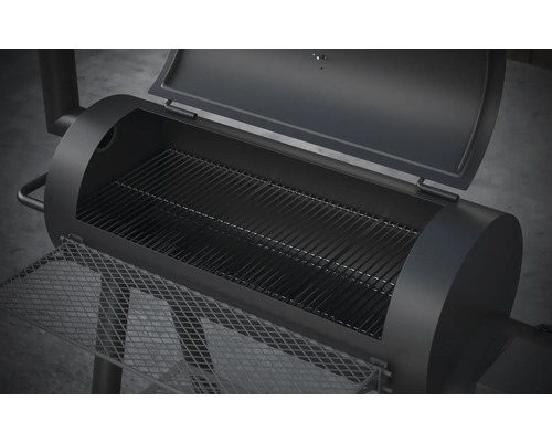 Öppen kolgrill med grillgaller