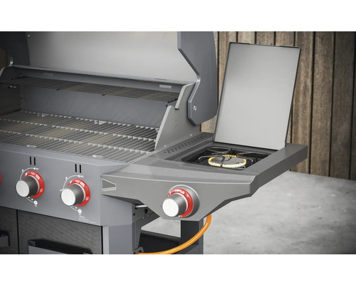 Gasolgrill med sidobrännare och grillgaller