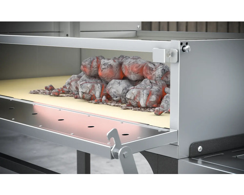 Grill med träkol i tändskorstenen