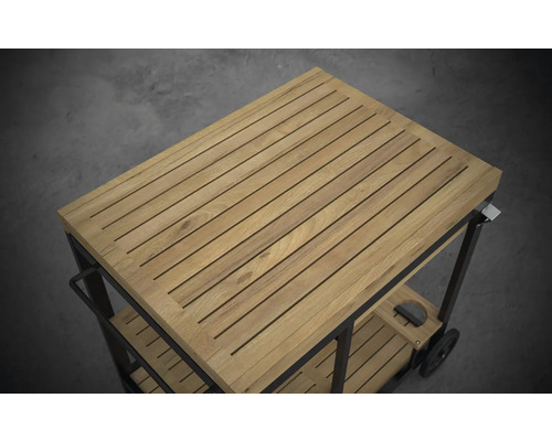 Serveringsvagn med träskiva och metallram