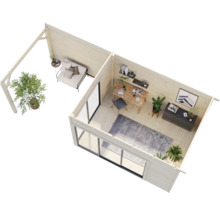 Attefallshus PALMAKO Andrea 11,2+7,9m² Slide plus natur