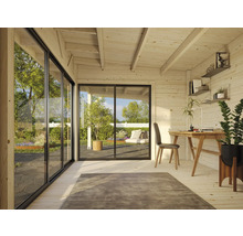 Attefallshus PALMAKO Andrea 11,2+7,9m² Slide plus vit/transparent