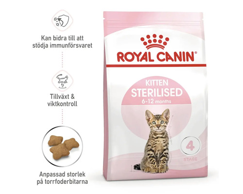 Royal Canin kattmat för steriliserade kattungar mellan sex och tolv månader