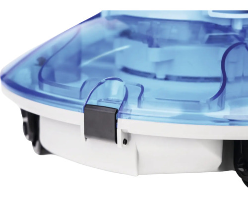 Detaljvy av en poolrengörare med transparent hölje