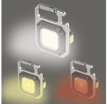 LED nyckelringslampa med karbinhake och olika ljusfärger