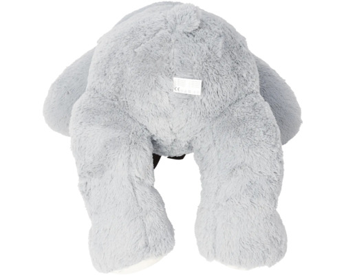 Baksidan av ett grått gosedjur