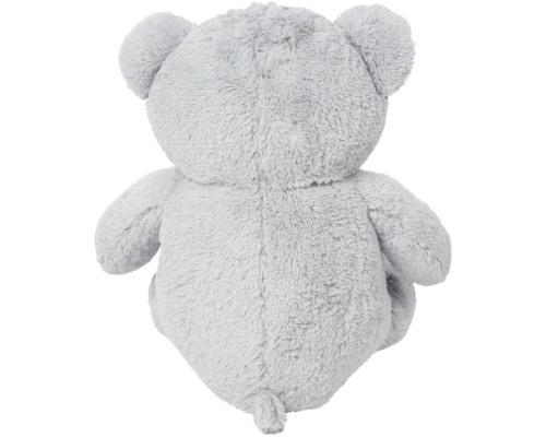 Bakifrån av en grå teddybjörn i plysch