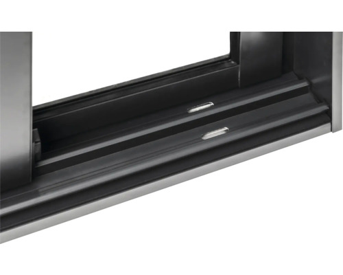 Detaljvy av skjutbara fönsterkarmar