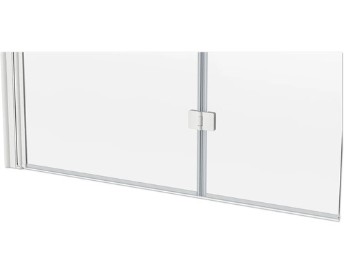 Detaljvy av duschkabin med klart glas och ram