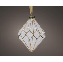 Diamantformad LED-julgransdekoration med geometrisk design och hängare