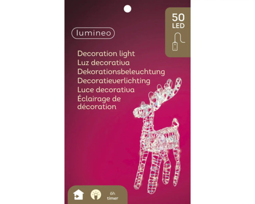 Dekorationsbelysning med hjortmotiv och 50 LED
