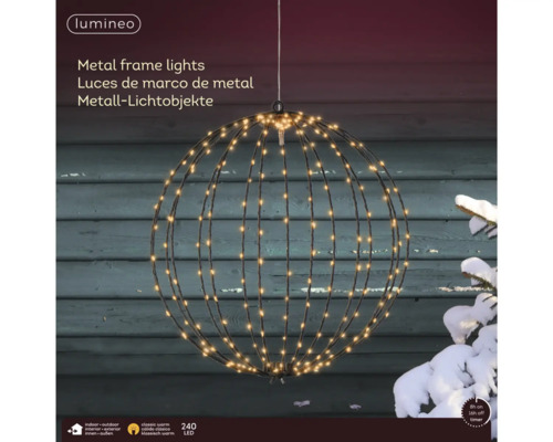 Metall ljusobjekt i sfärisk form med LED