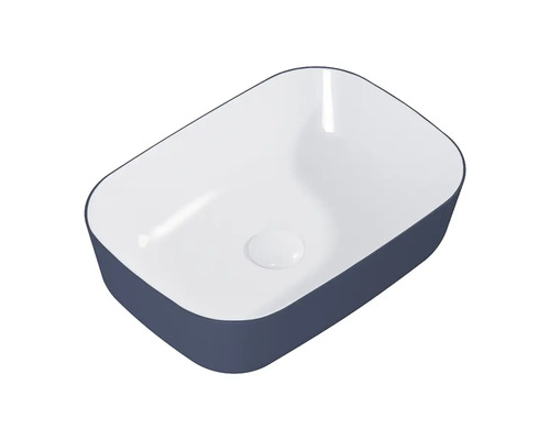 Tvättställ för bänkskiva i keramik med rektangulär form