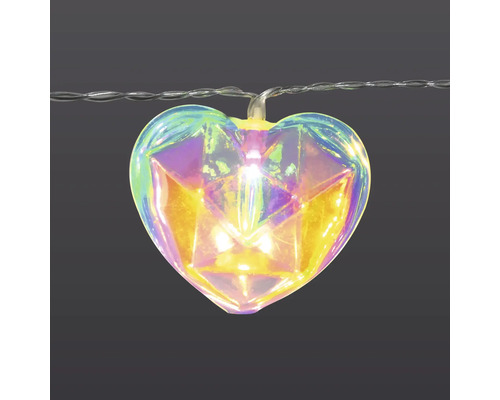 Hjärtformad ljusslinga med transparent hölje