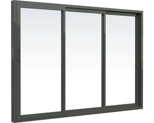 Tredelad skjutfönster med ram