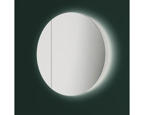 Runt spegelskåp med belysning