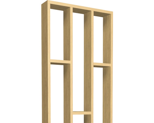 Trähylla med flera öppna fack