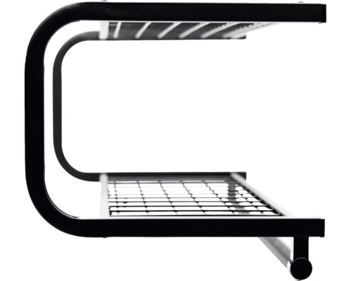 Skohylla med två metallhyllor