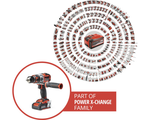 Einhell Power X-Change-familjen: batteridriven skruvdragare och batteri med andra verktyg
