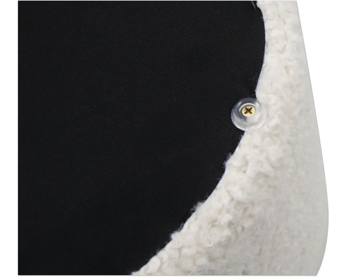 Detalj av en möbel med tygklädsel och skruv