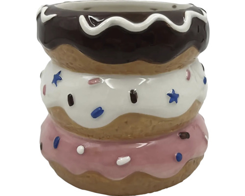 Blomkruka i form av tre staplade munkar