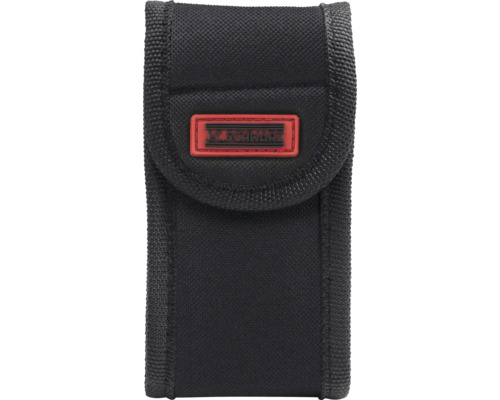 Svart verktygsväska i tyg med företagslogotyp