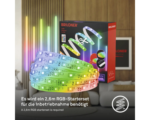 Briloner logotyp. 2,6 meter RGB LED-strip ljusremsa med förpackning.