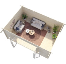 Attefallshus PALMAKO Lea 19,4m² inkl. golv 530x380cm natur