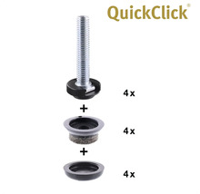 QuickClick möbelglidare set med skruv och filtinsats, 4 stycken