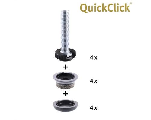 QuickClick möbelglidare set med skruv och filtinsats, 4 stycken