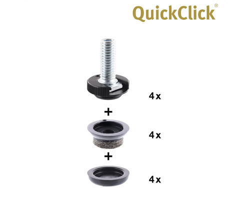 QuickClick möbelglidset med skruv, insats och glidyta