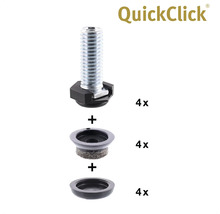 QuickClick glidinsatsset bestående av skruv, filtinsats och glidare, 4 delar
