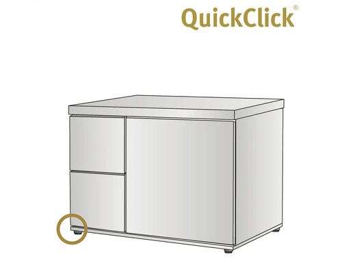 QuickClick underskåp med två lådor och en dörr