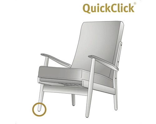 Fåtölj med QuickClick glid för enkel montering