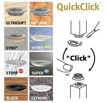 QuickClick golvskydd med olika ytor och monteringsanvisningar