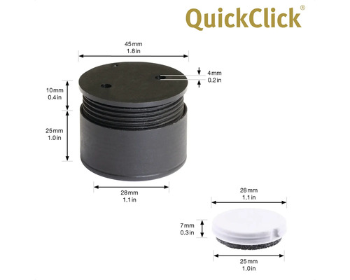 QuickClick möbelglida med mått