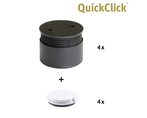 QuickClick möbelglidsystem, fyra glidare med insatser