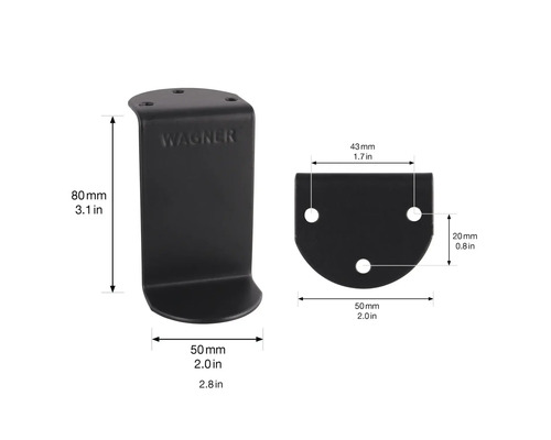 Wagner Logotyp möbelglidfot med måttangivelser