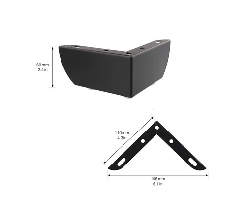 Hörnkontakt med måttangivelser