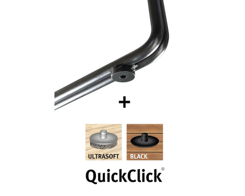 QuickClick logotyp med möbelglidare för olika ytor