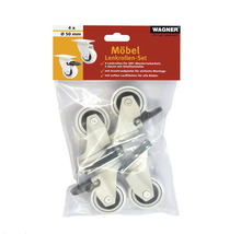 Möbelhjul set, fyra stycken, diameter 50 mm