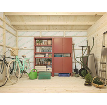 Förråd PALMAKO Olaf 14,9m² (inv. 13,5m²) inkl. golv 452x330cm natur