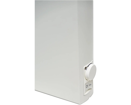 Detaljvy av ett element med termostat och brytare